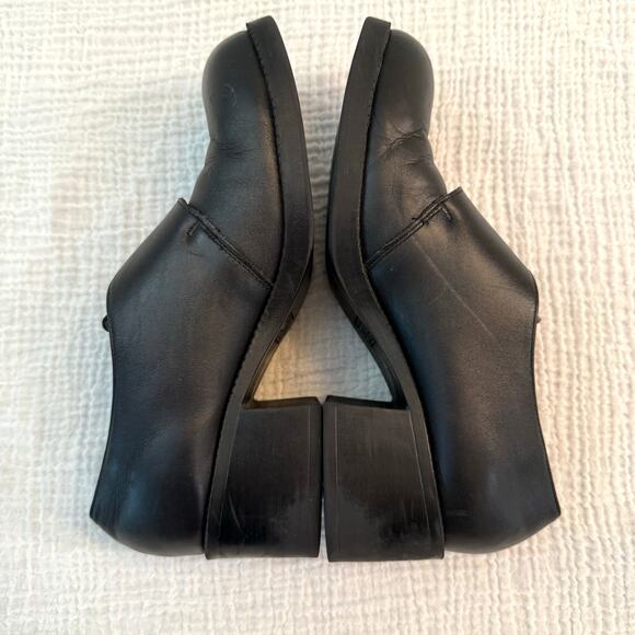Arizona Chunky Loafer Size 8.5 Black Leather Block Heel Buckle Slip On 90s Y2k - Picture 4 of 9